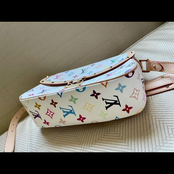 LV Takashi Murakami White Multicolor Sologne - Picture 5 of 8